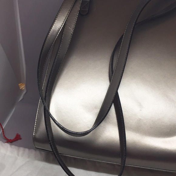 SALE!  Like new  Ferragamo pearlized pewter  bag - Picture 4 of 8